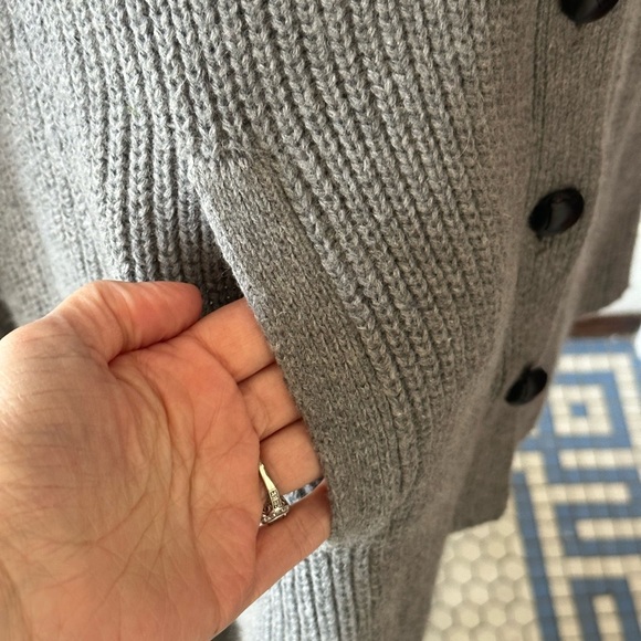 Theory | Gray Cashmere Blend Swing Cardigan Jacket - Picture 7 of 10